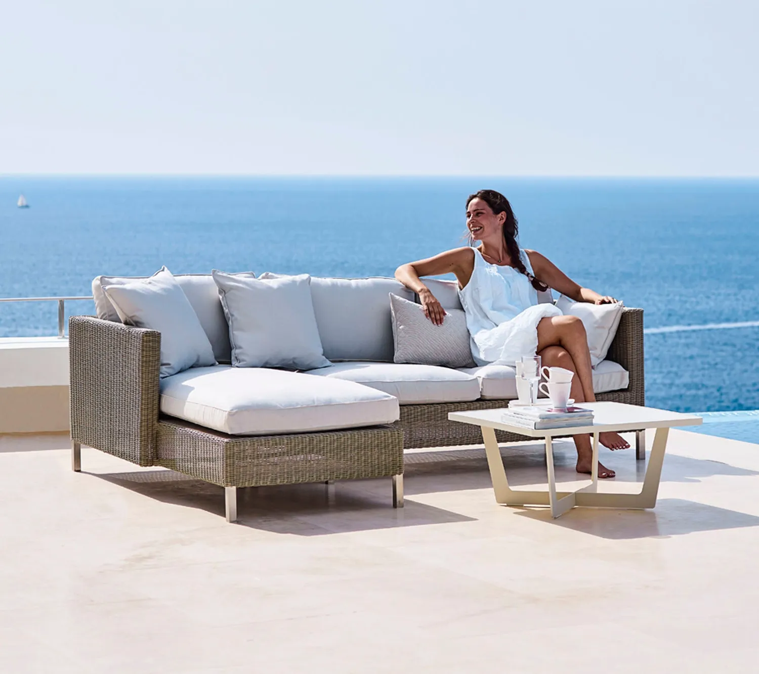 Cane-Line Connect 2-pers sofa hyndesæt taupe QuickDry