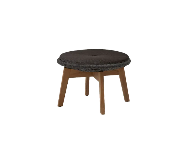 Cane-Line Peacock fodskammel sidebord dark grey teak
