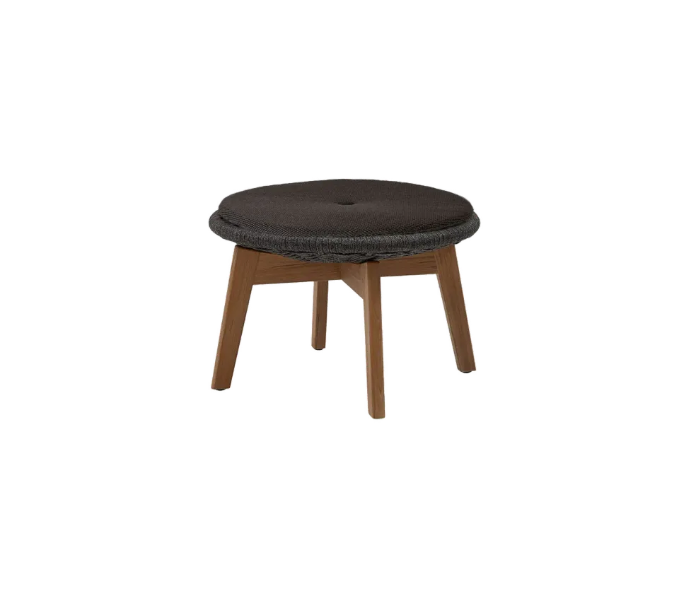 Cane-Line Peacock fodskammel sidebord dark grey teak