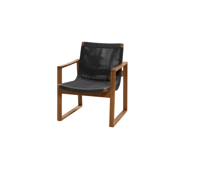 Cane-Line Endless loungestol dark grey Soft Rope teak