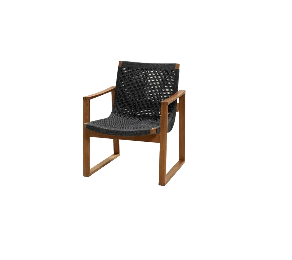 Cane-Line Endless loungestol dark grey Soft Rope teak