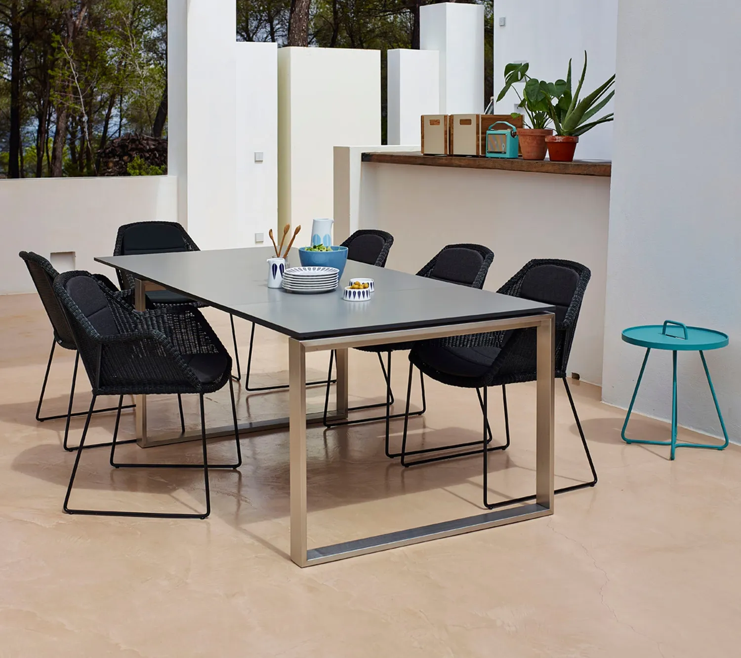 Cane-Line Breeze stol black flet udendørs spisestol