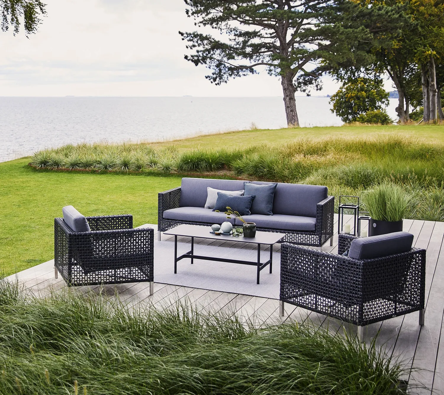 Cane-Line Connect loungestol taupe grey Weave
