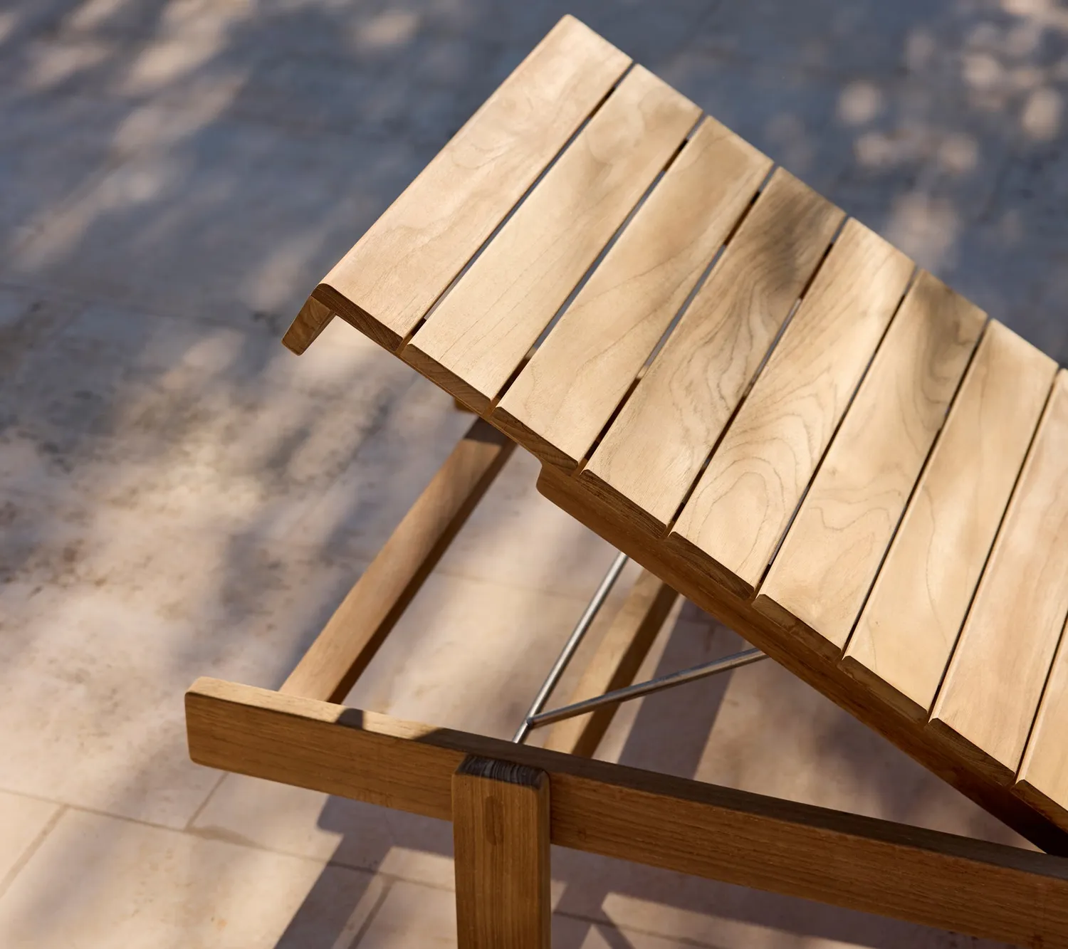 Cane-Line Vista solseng teak uden hynde til pool
