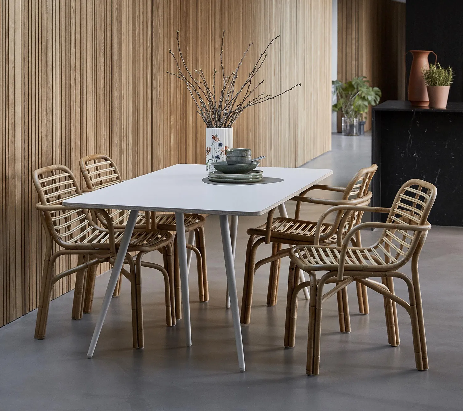 Cane-Line Peak stol med armlæn spisestol natural rattan
