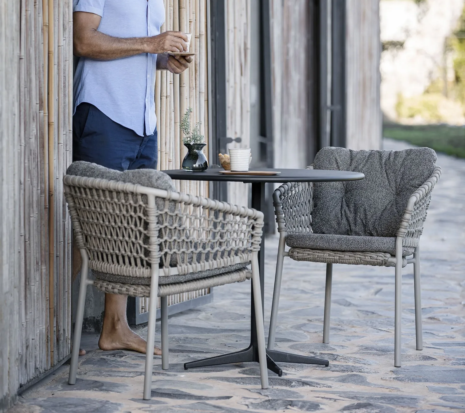 Cane-Line Drop cafébord Ø60 cm teak sand