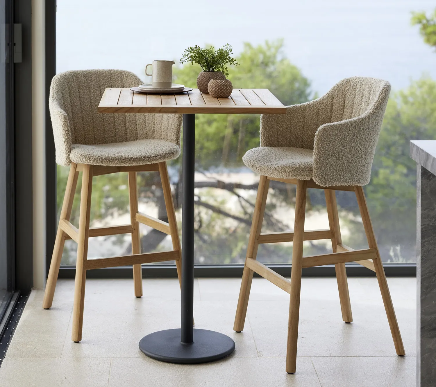 Cane-Line Choice barstol sort genbrugsplast teak
