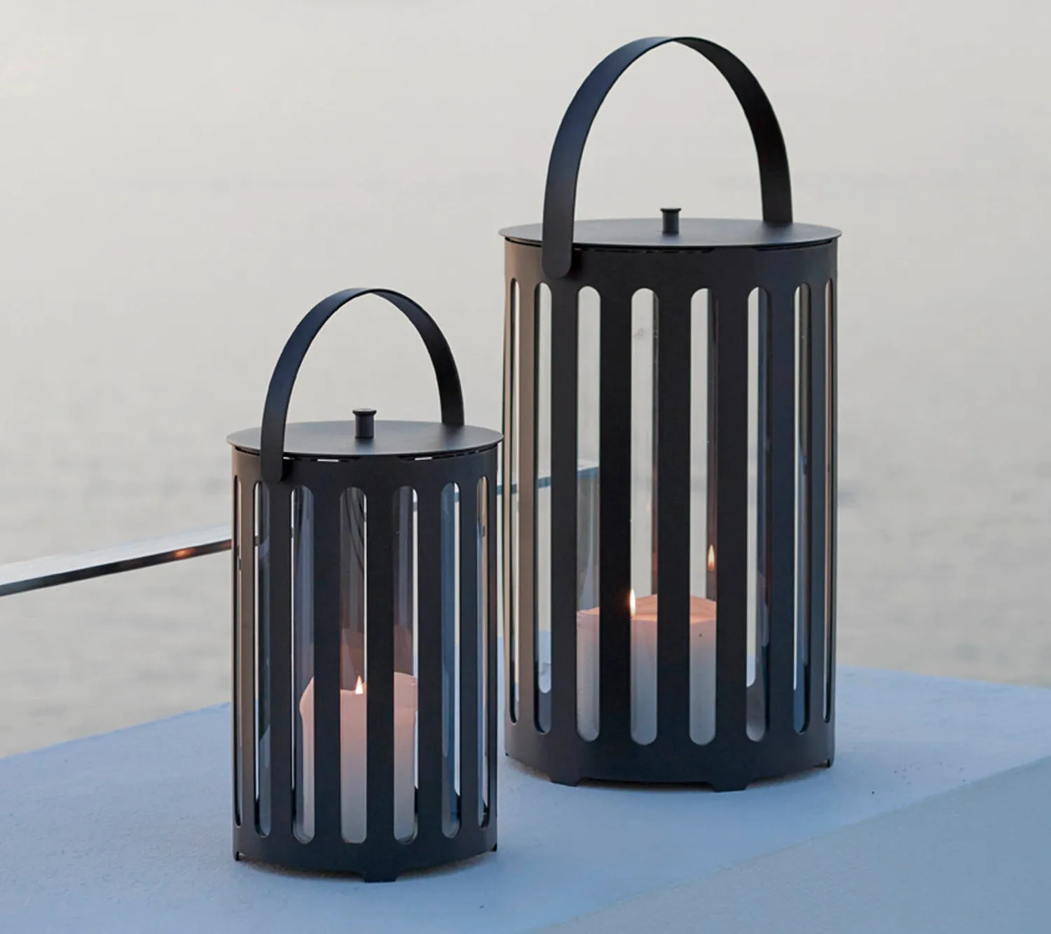 Cane-Line Lighttube stor lanterne lava grey