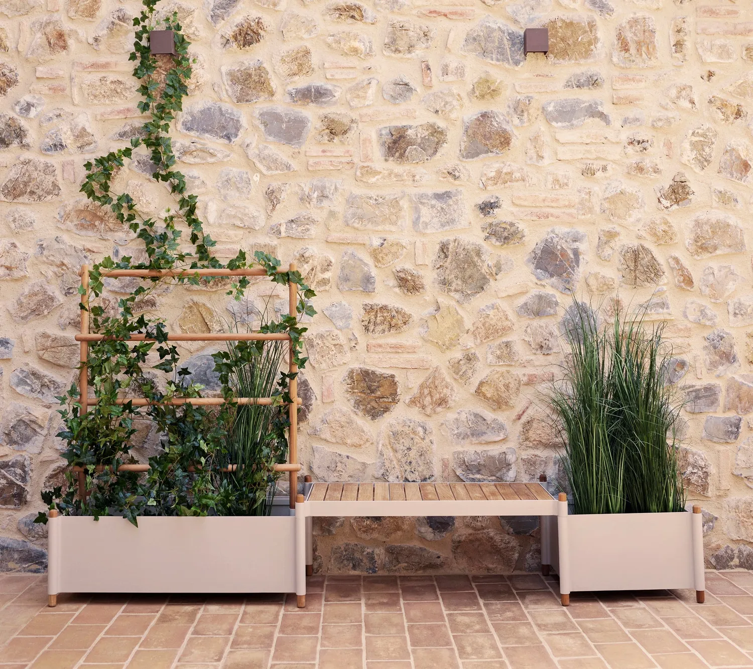 Cane-line Sticks plantekasse med espalier teak lava grey
