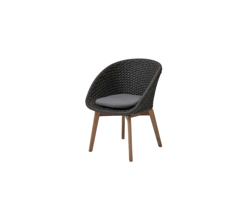 Cane-Line Peacock spisestol dark grey teak
