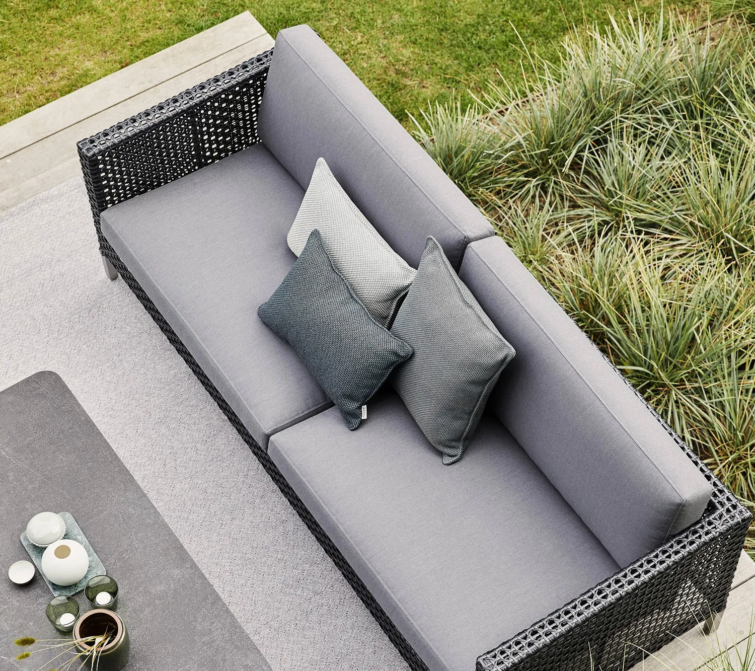 Cane-Line Connect hyndesæt 3-pers sofa taupe udendørs