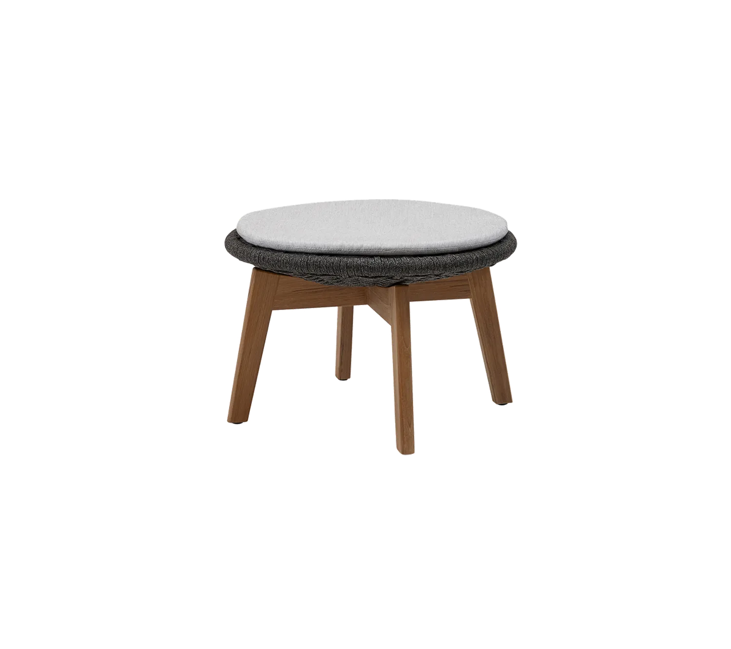Cane-Line Peacock fodskammel sidebord dark grey teak