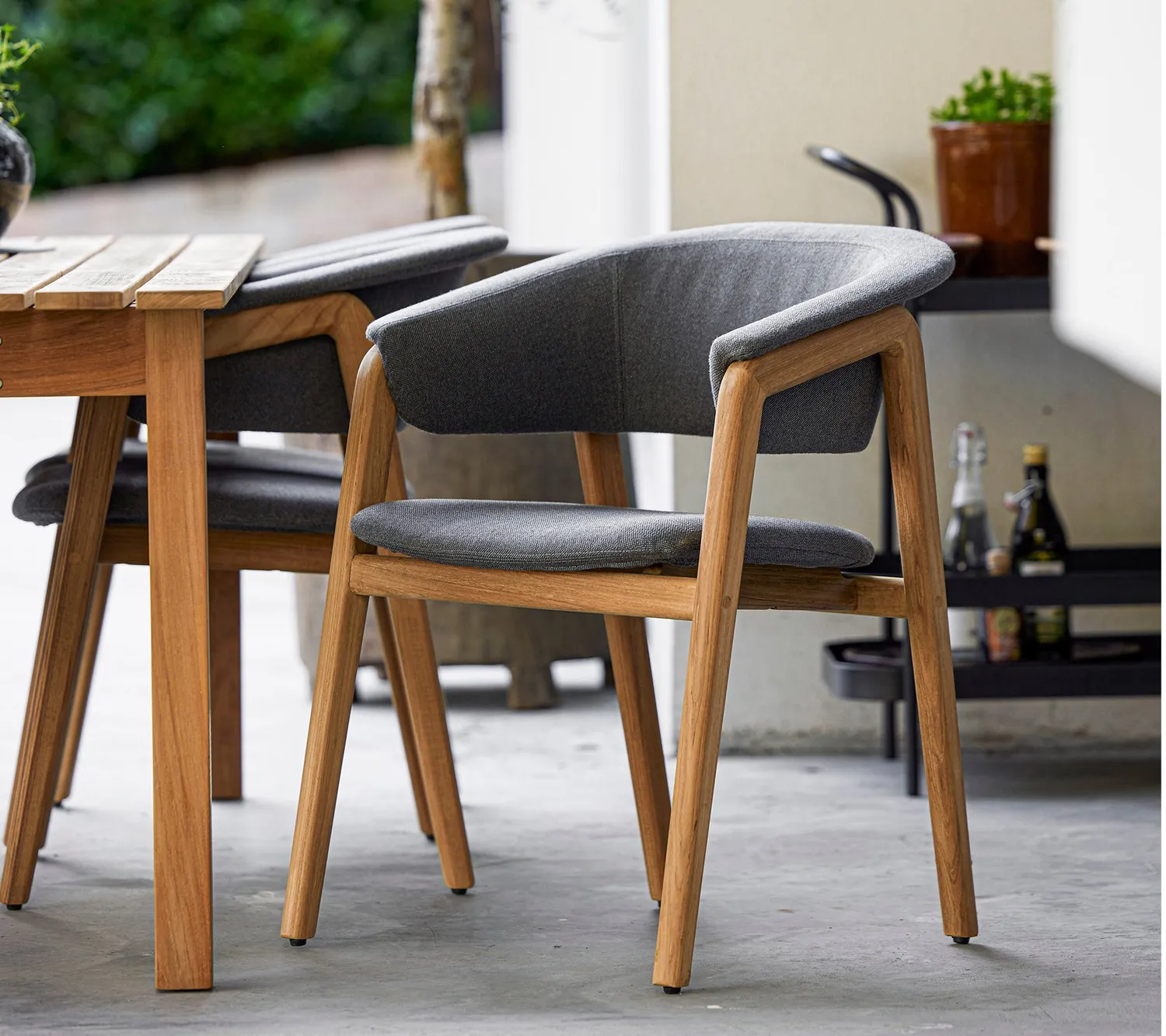Cane-Line Luna stol grey teak QuickDry udendørs