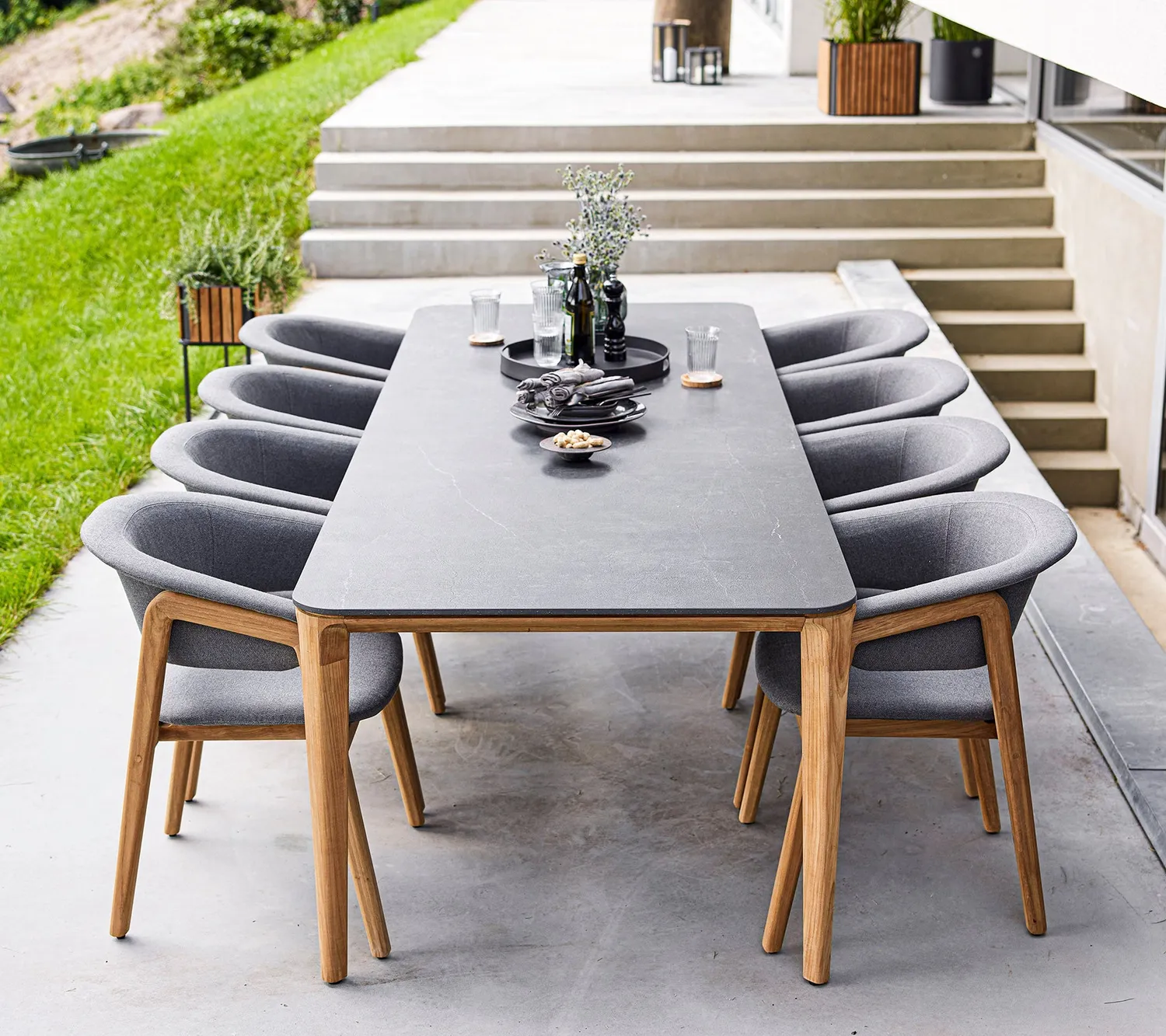 Cane-Line Luna stol grey teak QuickDry udendørs