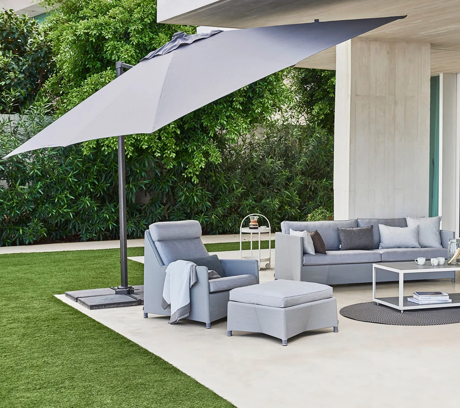 Cane-Line Hyde parasol 3x3 m taupe tilt