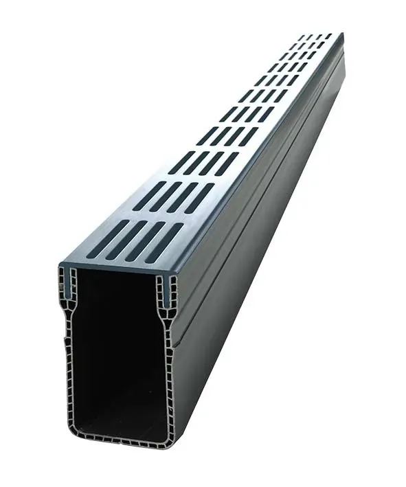 DUTRA STAR-Drain drænrende 1 m grå alu-rist 65x100 mm