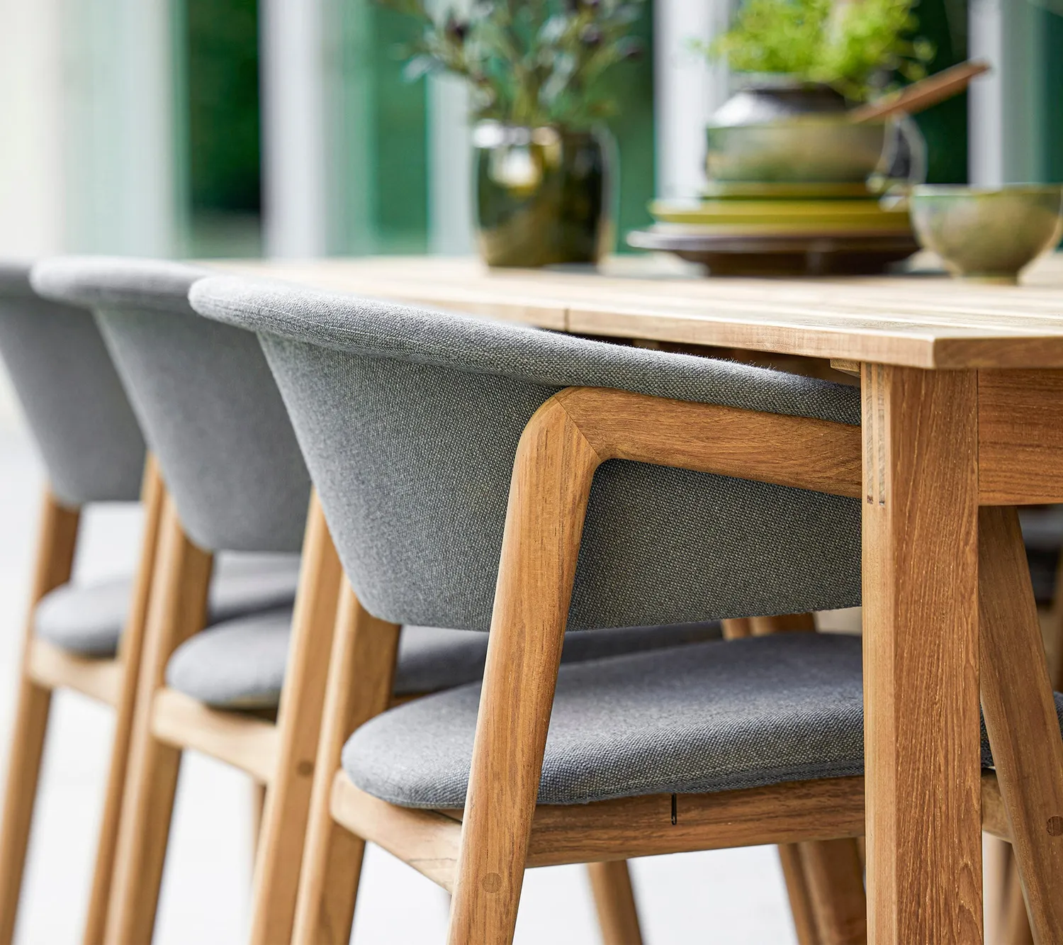 Cane-Line Luna stol grey teak QuickDry udendørs