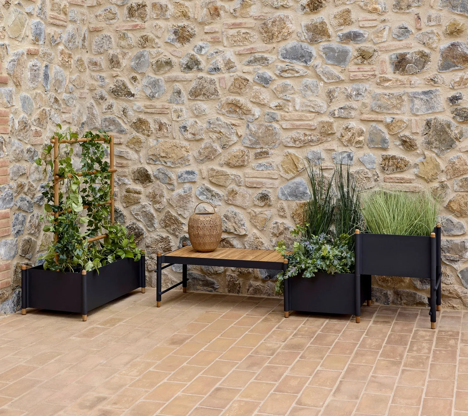 Cane-Line Sticks plantekasse teak lava grey udendørs