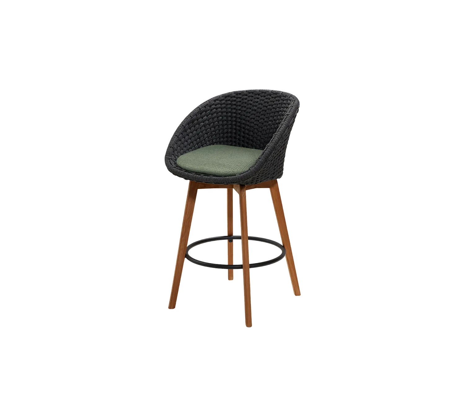 Cane-Line Peacock barstol dark grey teak Desert sand