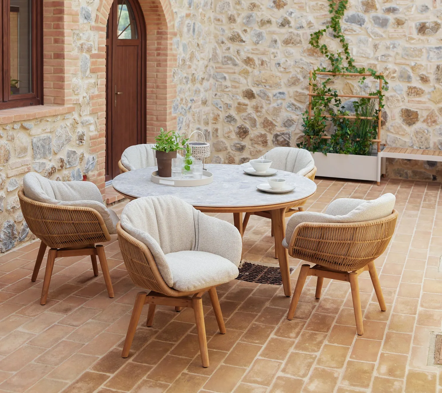 Cane-Line Stay stol drejestol natur teak sand