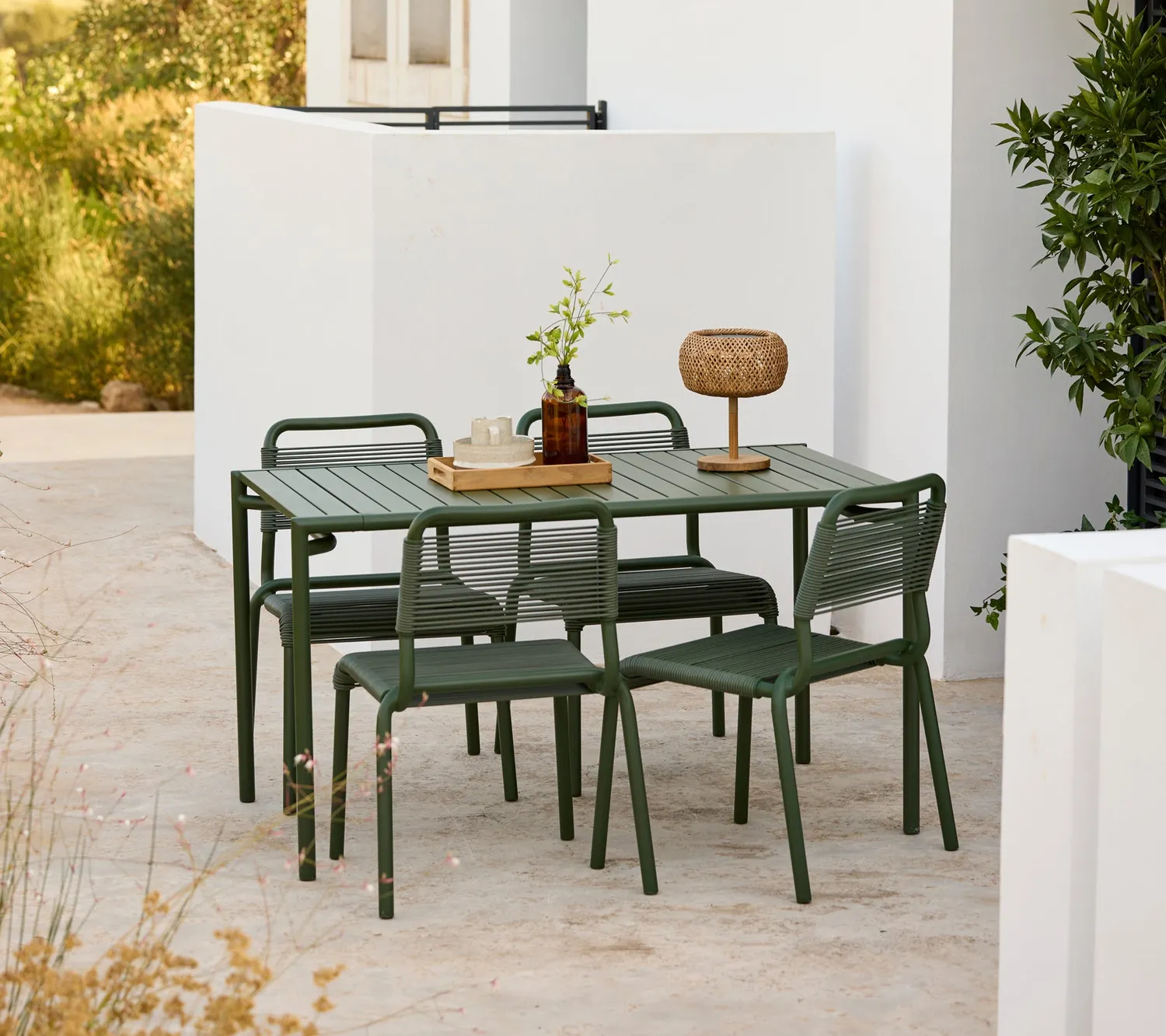 Cane-Line Bliss spisebord Sand aluminium rektangulær