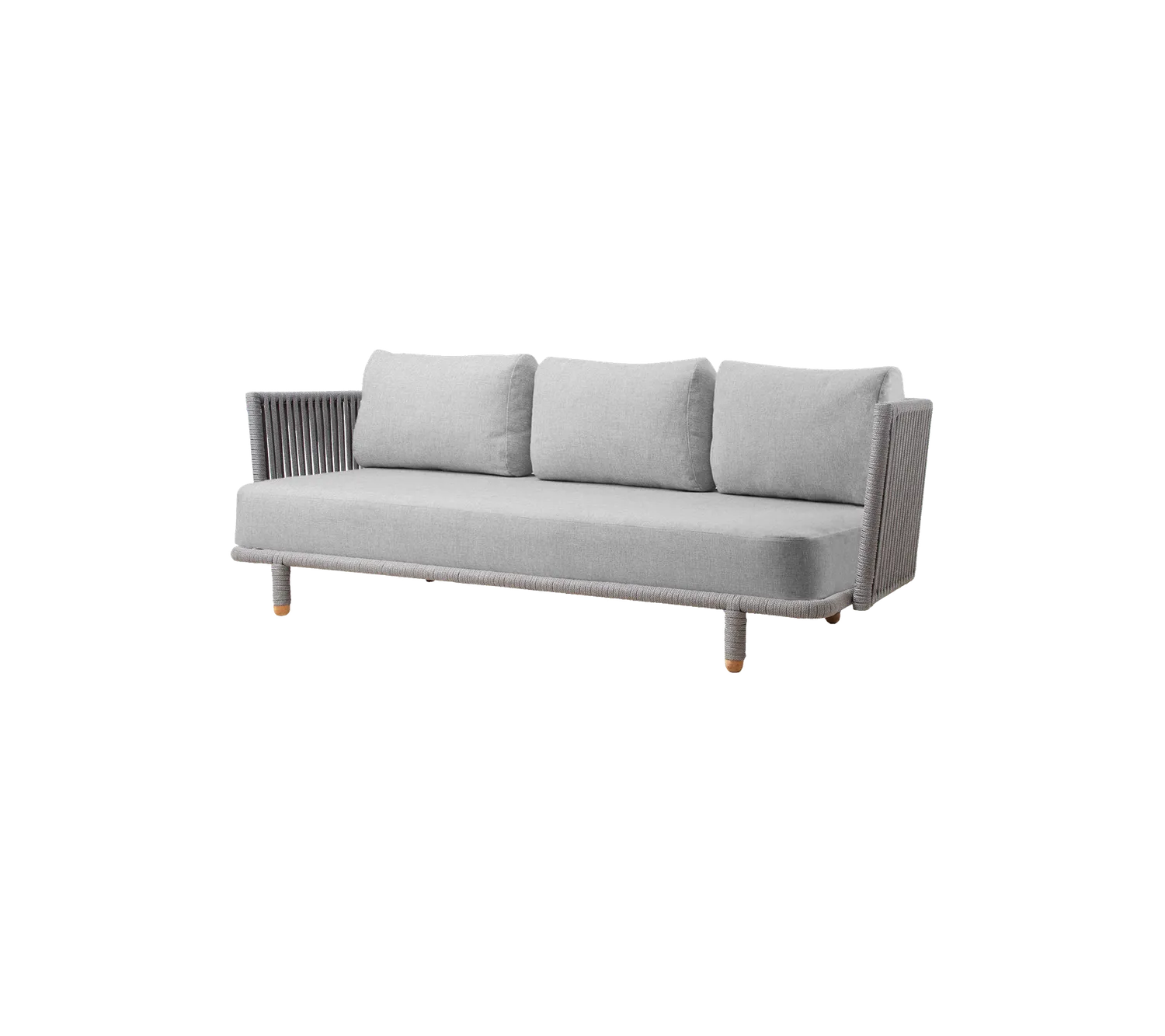 Cane-Line Moments 3-pers. sofa hyndesæt Light grey Essence
