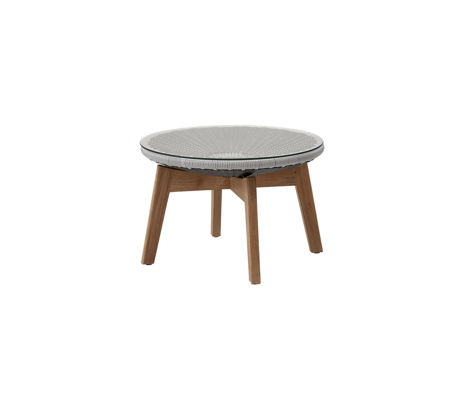 Cane-Line Peacock fodskammel sidebord dark grey teak