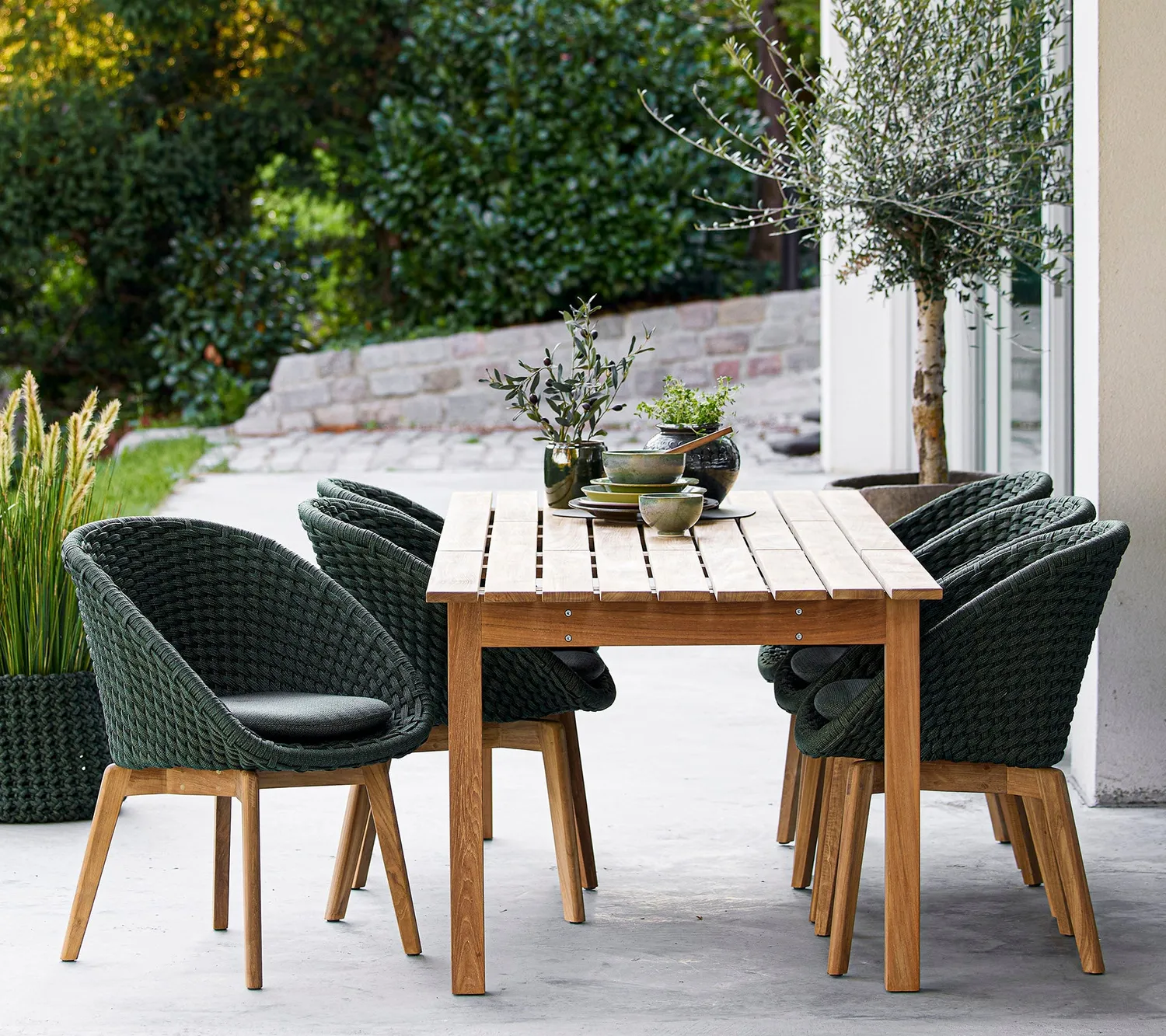 Cane-Line Peacock spisestol dark grey teak