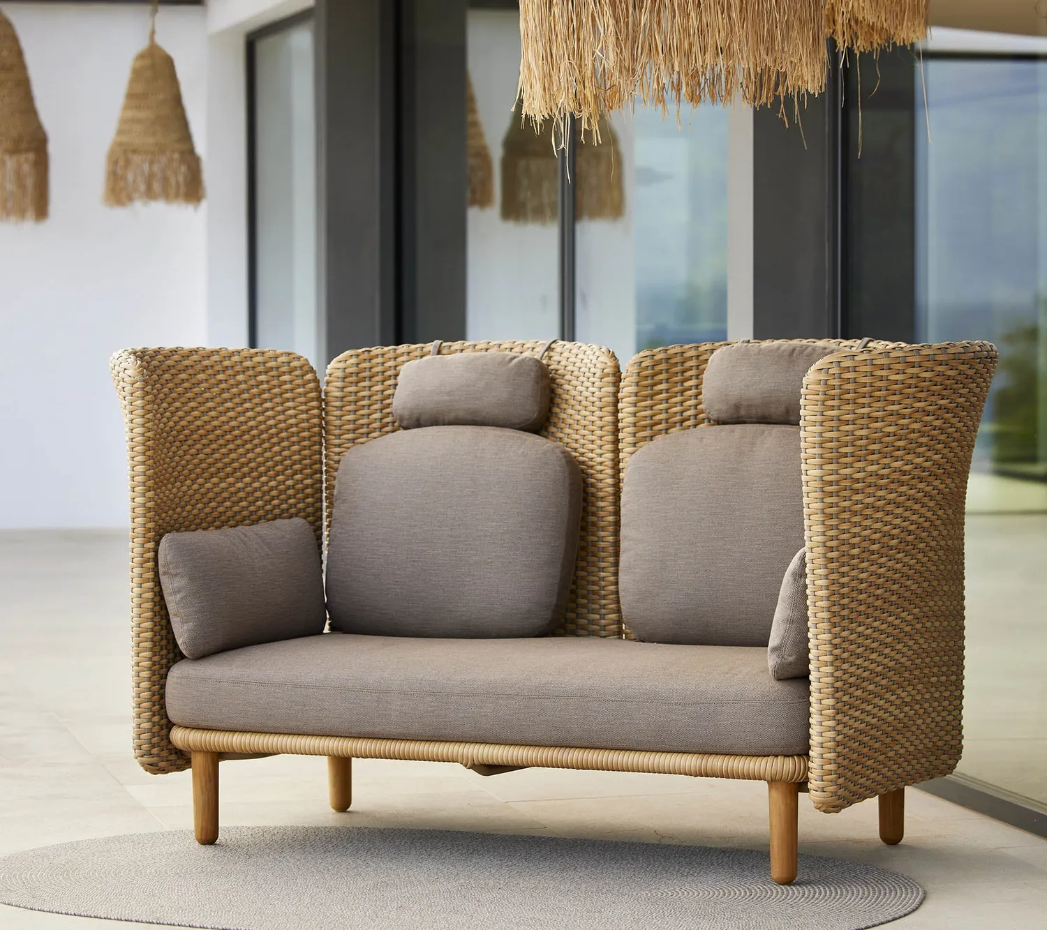 Cane-Line Arch armlæn ryglæn høj natural taupe