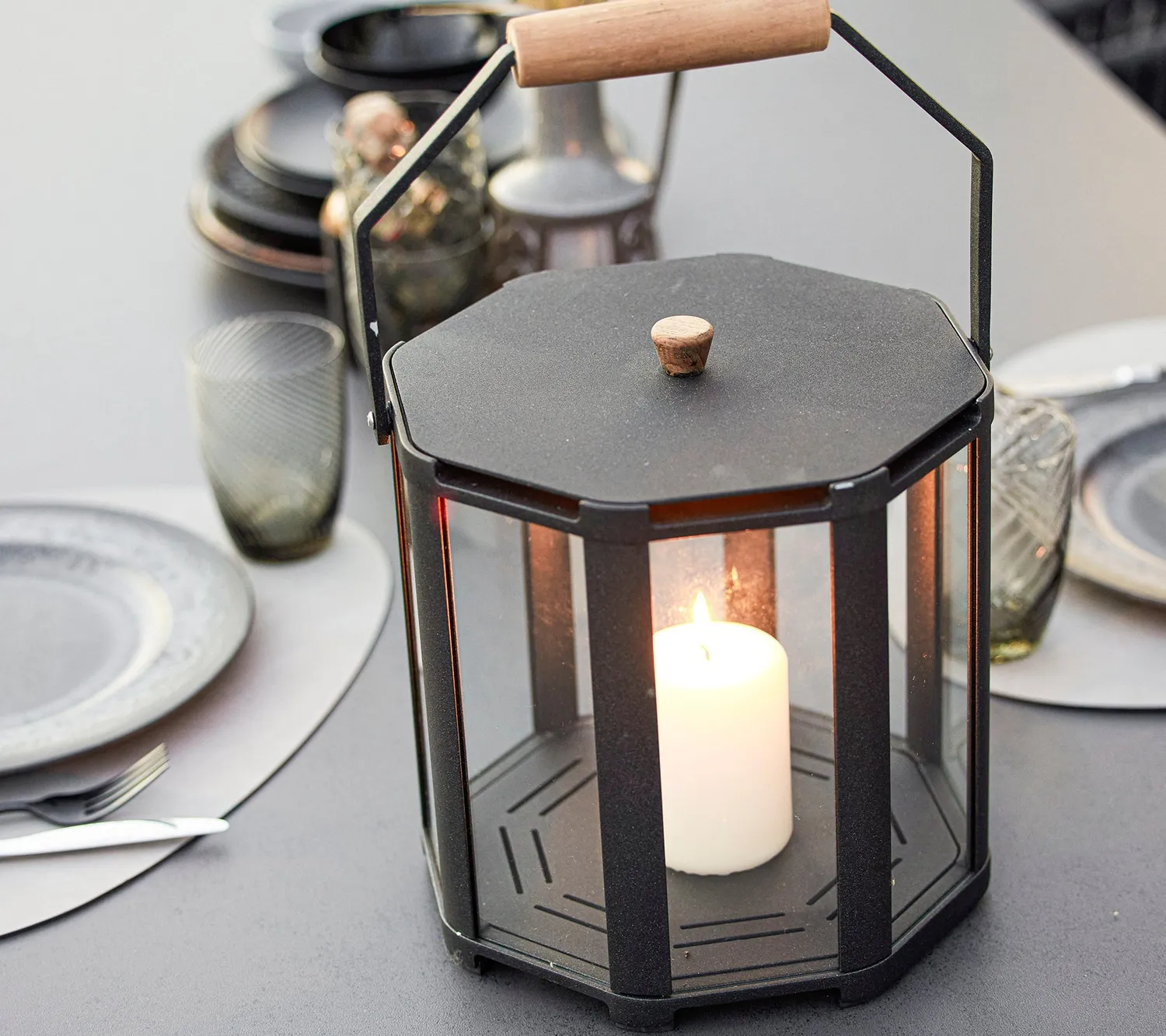 Cane-Line Lightlux lanterne mini lavagrå aluminium