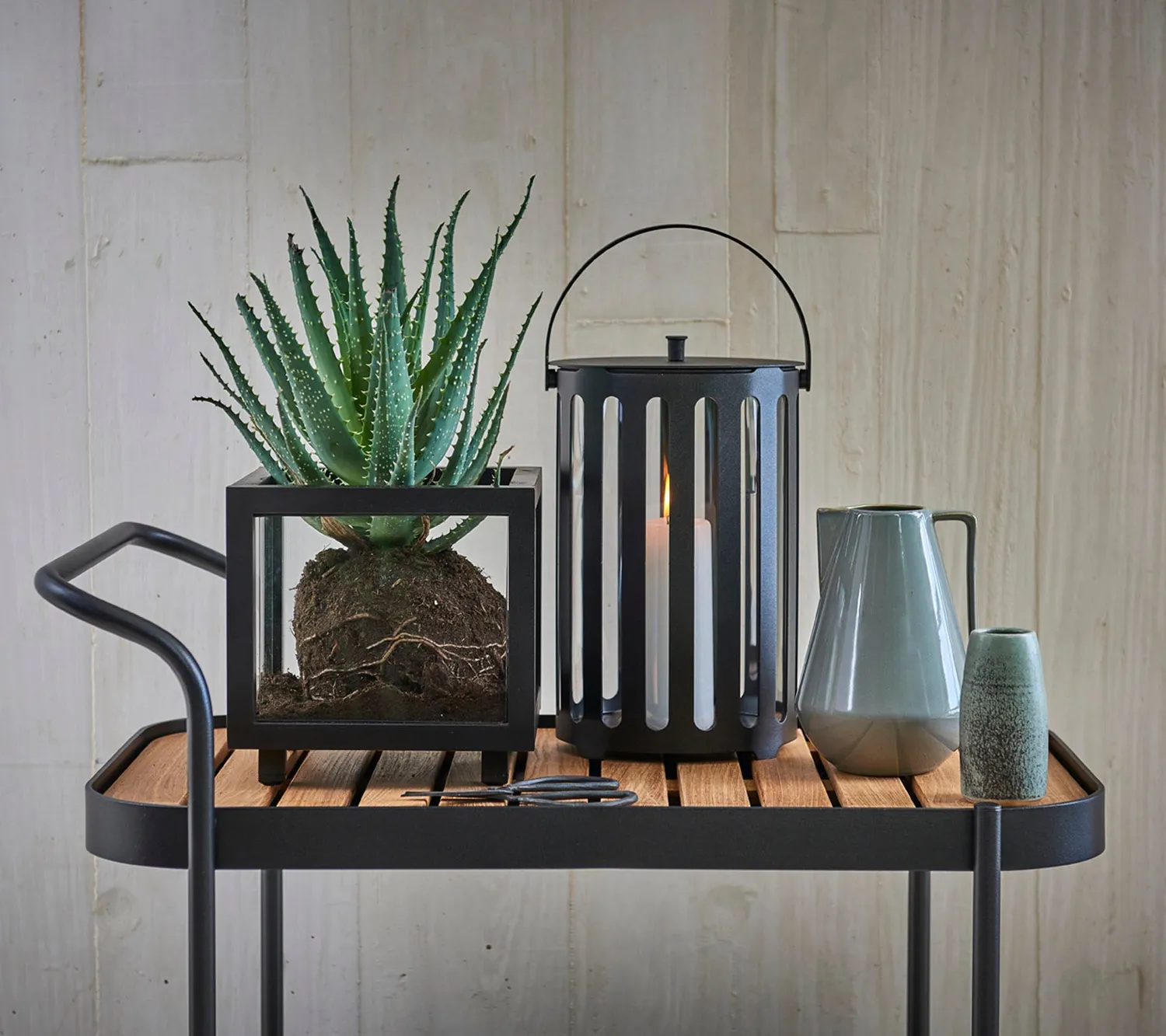 Cane-Line Roll barvogn lava grey med teak