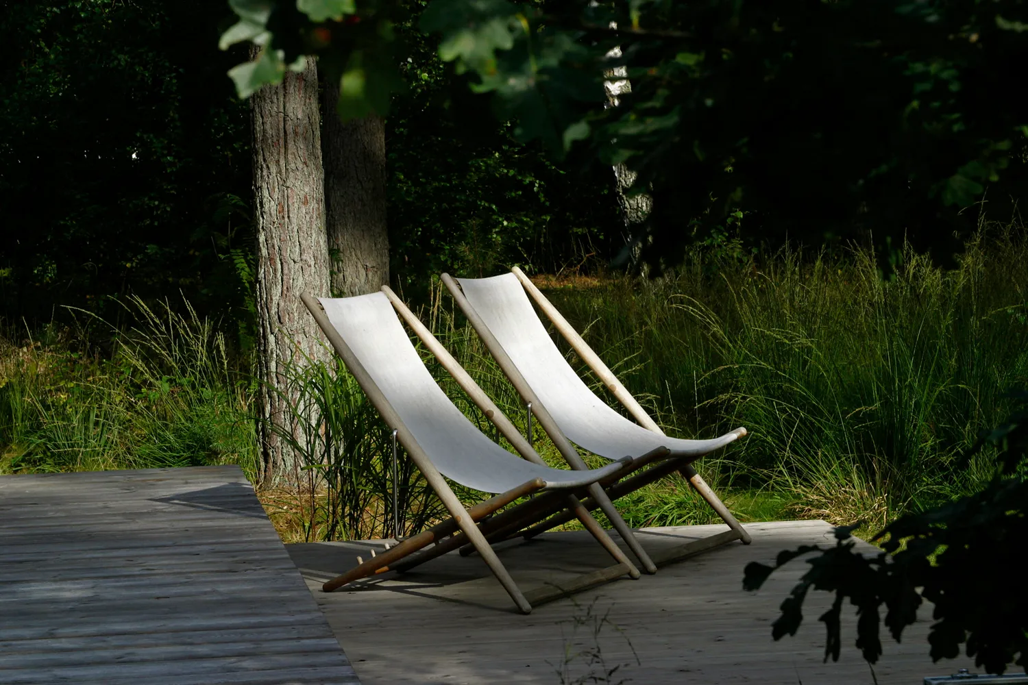 Skargaarden H55 loungestol i teak og stål