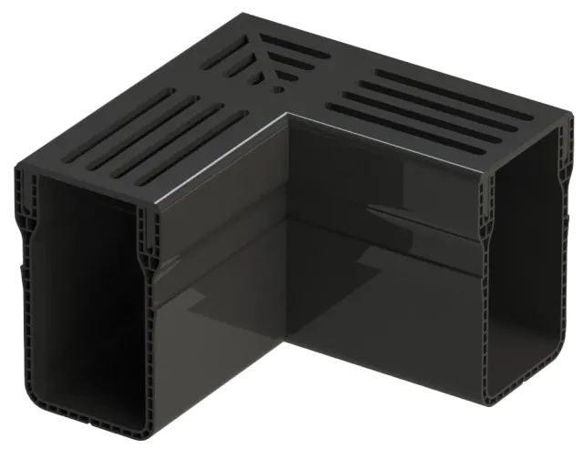 DUTRA STAR-Drain hjørnestykke 65x100 sort ALU rist