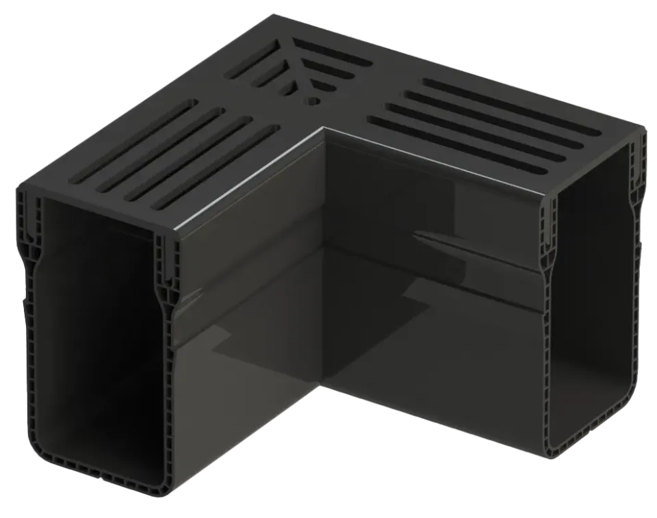 DUTRA STAR-Drain hjørnestykke 65x100 sort ALU rist