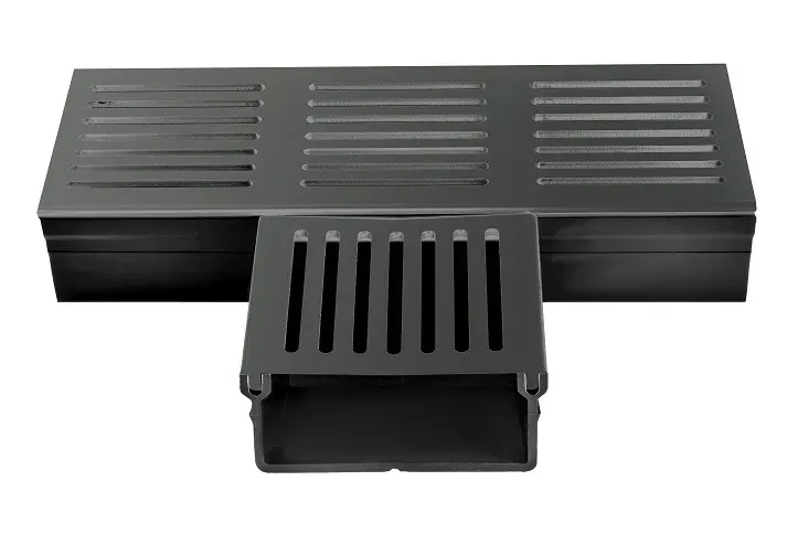 DUTRA STAR-Drain T-stykke 100x50 drænrende sort ALU-rist