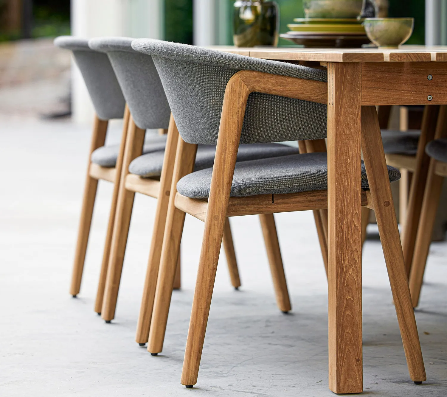 Cane-Line Luna stol grey teak QuickDry udendørs