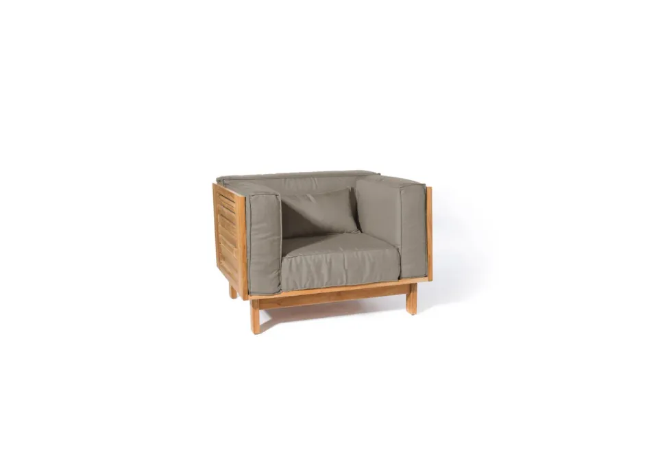 Skargaarden Skanör loungestol Nature Grey Natte i teak