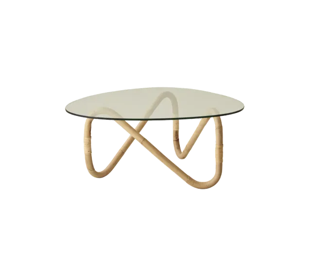 Cane-Line Wave sofabord glas sort rattan indendørs