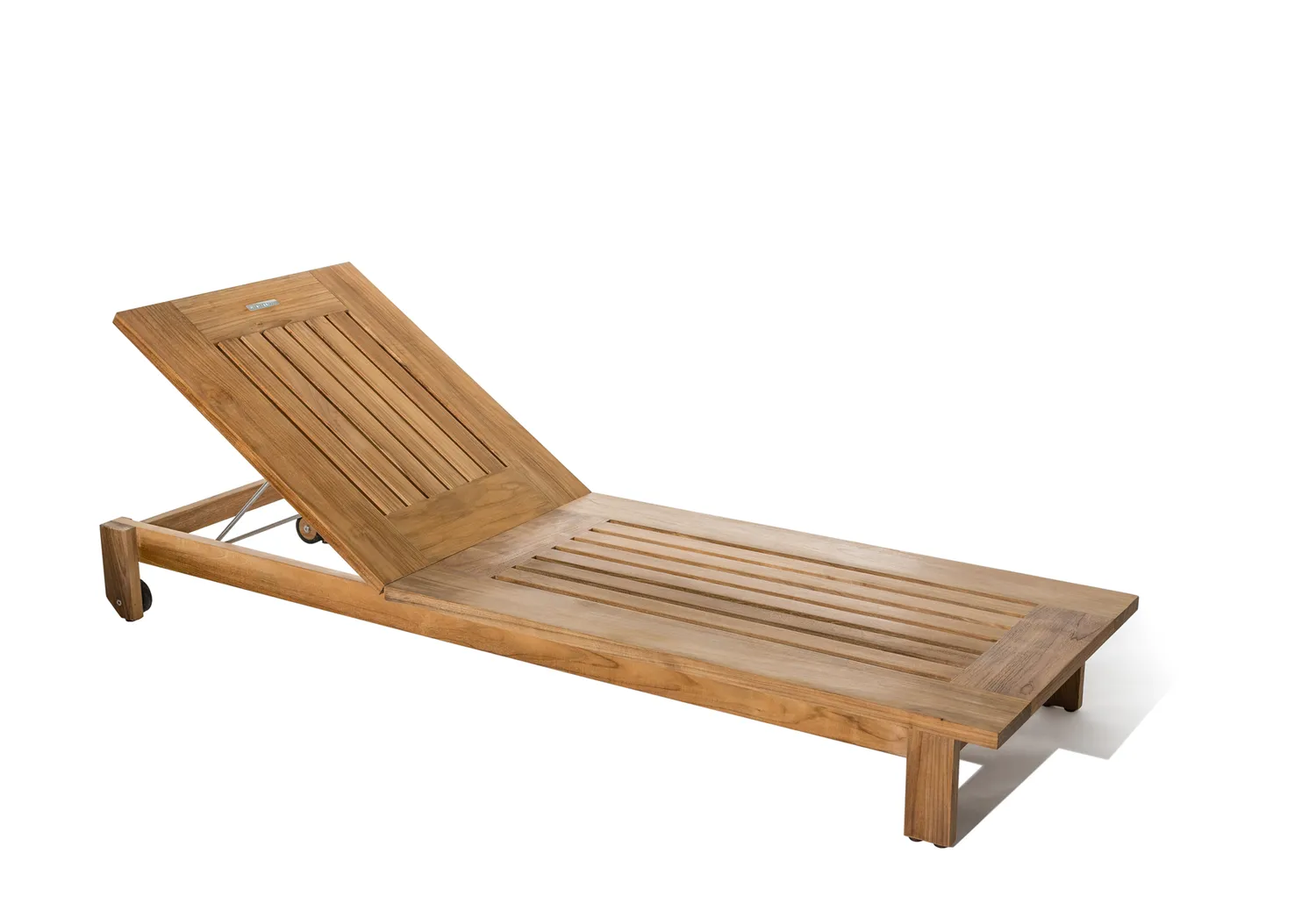 Skargaarden Skanör solseng i teak med hjul nature grey