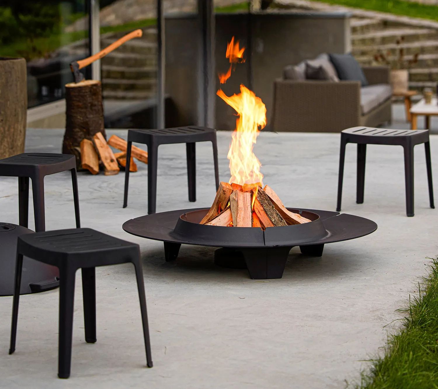 Cane-Line Cut skammel white aluminium dark grey
