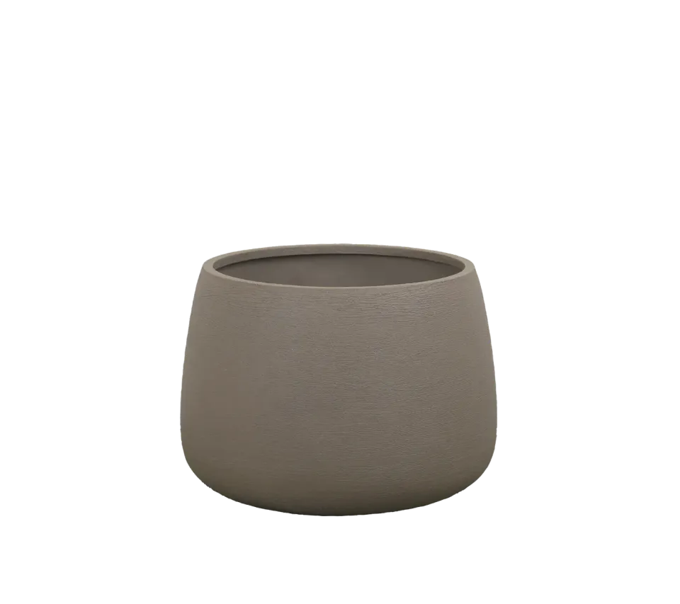 Cane-Line Soil plantekrukke rund medium taupe fiberglas