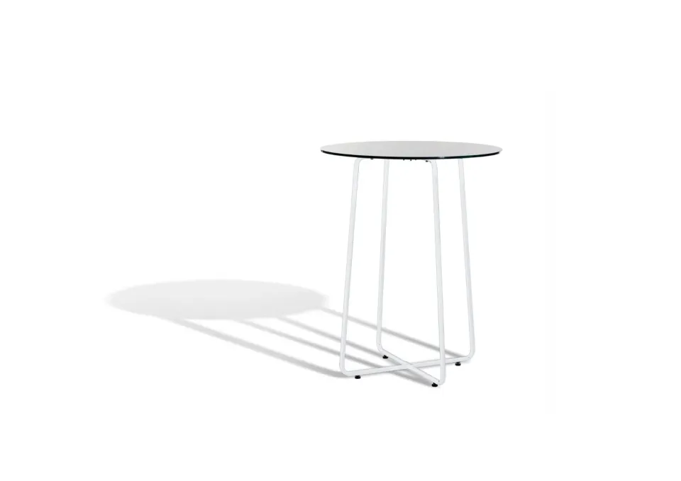 Skargaarden Resö havebord hvidt 60 cm stål glas