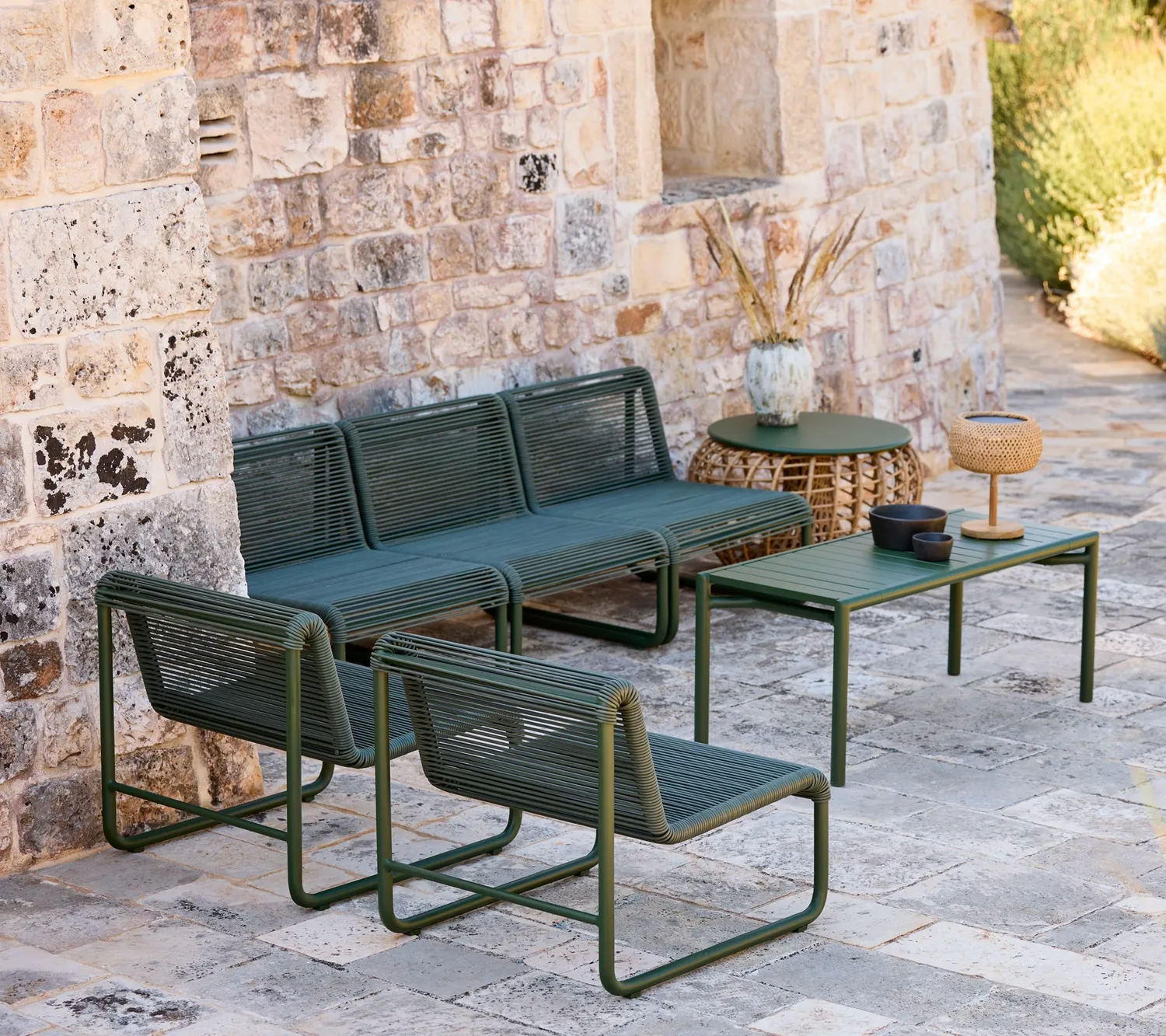 Cane-Line Al Dente loungestol dark green aluminium
