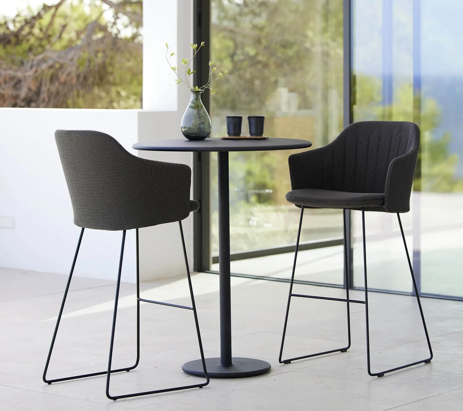 Cane-Line Go barbord dia 60 cm lava grey aluminium