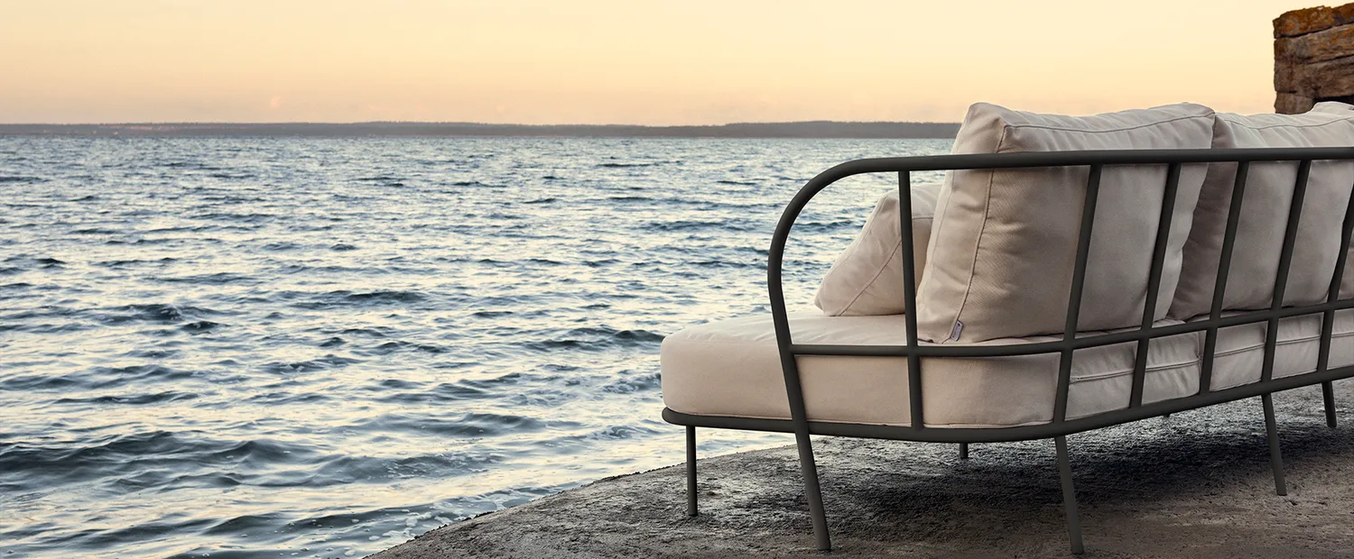 Skargaarden Saltö sofa Silver Grey Sunbrella