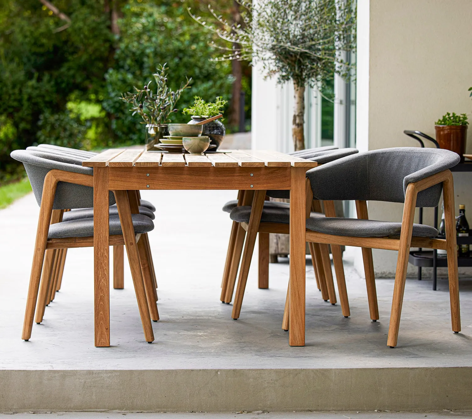 Cane-Line Luna stol grey teak QuickDry udendørs