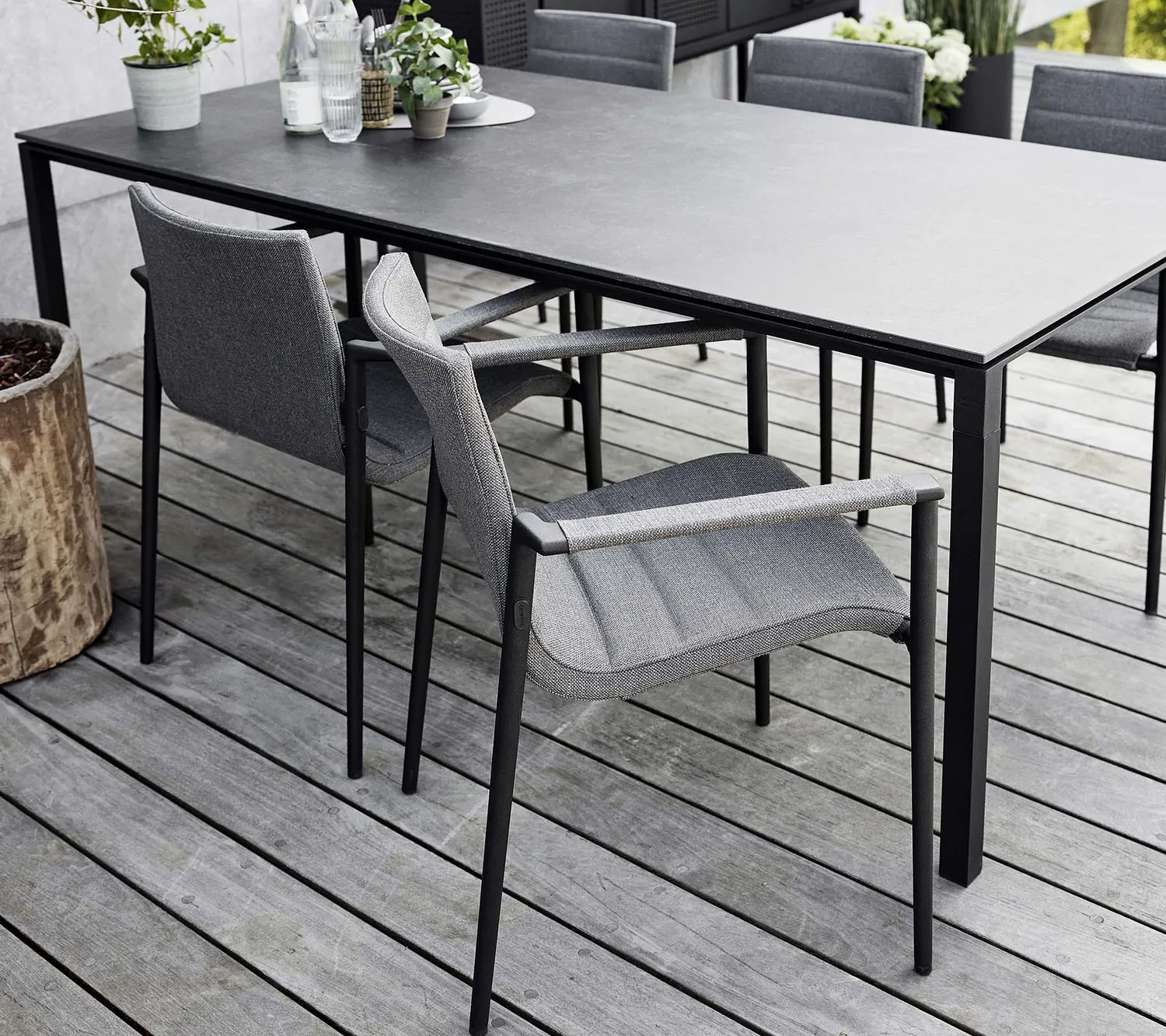 Cane-Line Core stol m/armlæn grey AirTouch