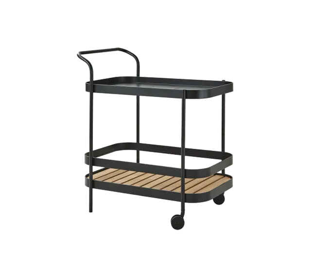 Cane-Line Roll barvogn lava grey med teak