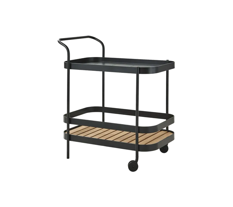 Cane-Line Roll barvogn lava grey med teak