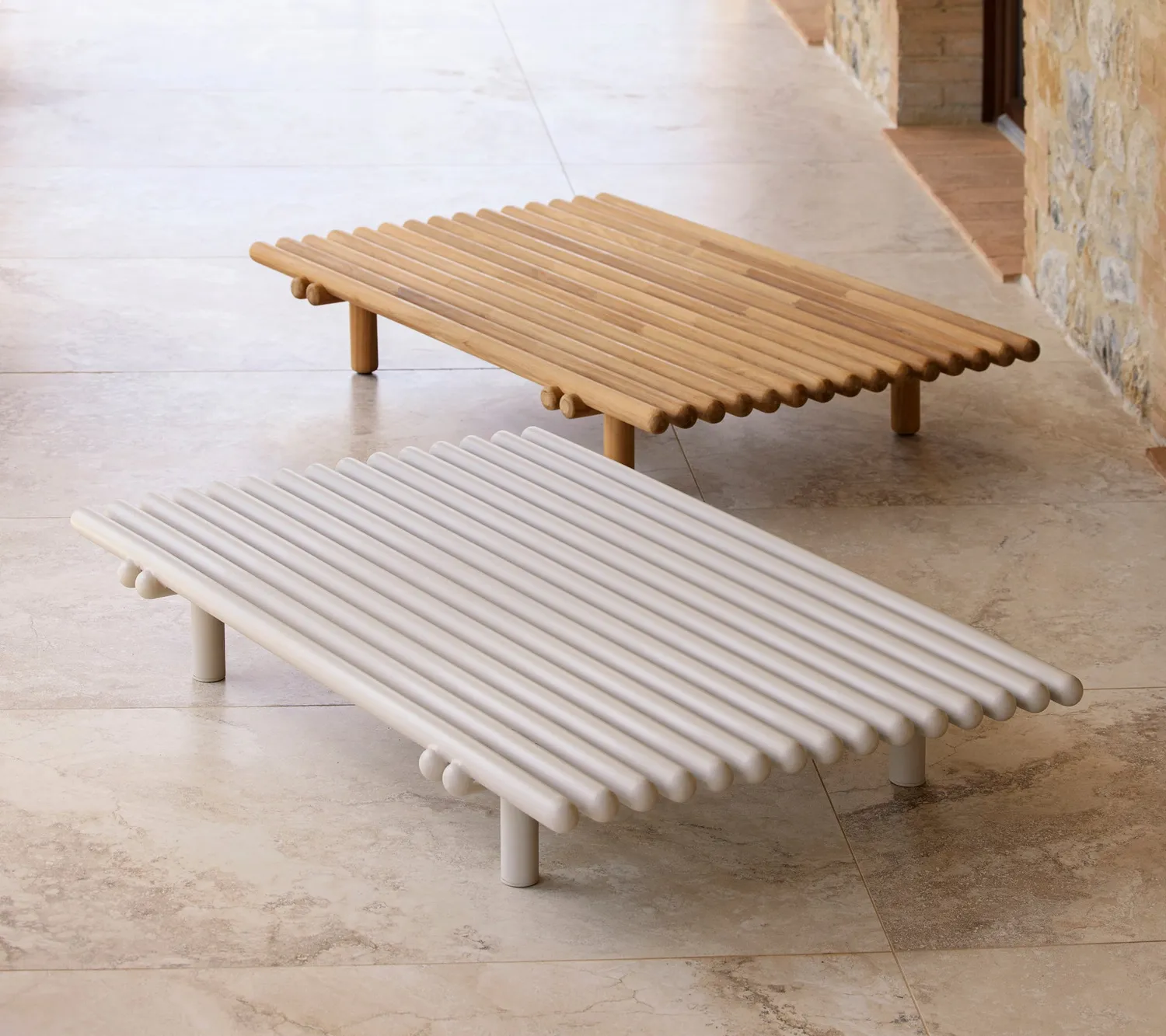 Cane-Line Sticks Platform sofabord teak Sand